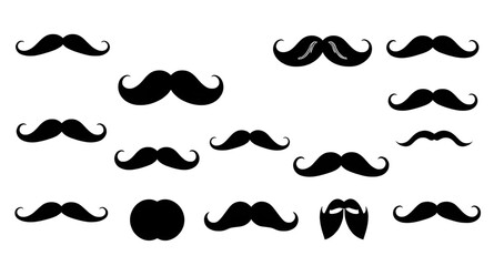 mustache icons, vintage mustache set, hipster mustache pack, funny mustache illustrations, beard and mustache set, retro mustache graphics, curly mustache set, handlebar mustache icons, cartoon mustac