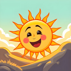 sun cartoon background
