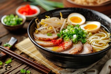 Delicious Ramen Bowl for Menu, Food Blog, Social Media, or Resta