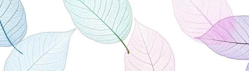 Obraz premium Delicate, translucent leaves in pastel hues.