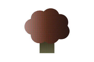 もくもくとした木　紅葉　スクリーントーン　グラフィック素材 