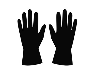 Obraz premium Gloves silhouette. This image shows a black outline of two gloves, handwear for protection or warmth. Vector clipart illustration design.