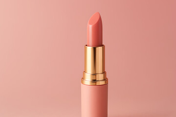 Luxury Pink Lipstick on Monochrome Background High-End Beauty Product Mockup

