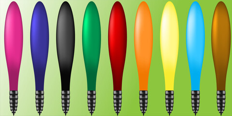 Set of Colorful marker pen isolated on white background