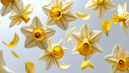 Fototapeta premium yellow daffodils background