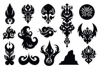 Fototapeta premium Artwork silhouette. This image features abstract artistic shapes and creative elements, capturing expressive visuals with strong contrasts and dynamic forms. Vector clipart illustration design.
