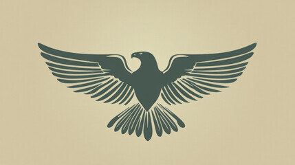 Obraz premium A large bird with its wings spread out. The bird is black and white. The bird is in the middle of the image