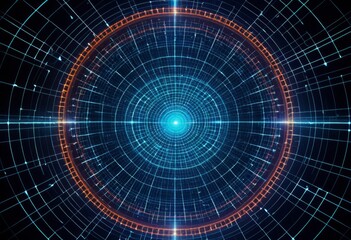 Fototapeta premium Close-up of a circular object in the center of blue