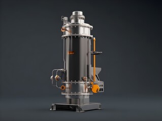 Industrial Reaction Vessel Heating in Side-Profile Shot Highlighting Robust Chemical Process Engineering for Manufacturing Infographics