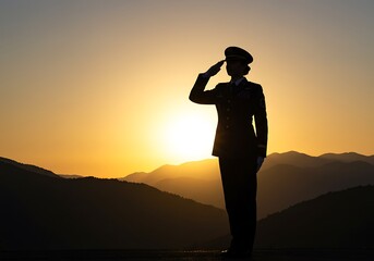 Golden Hour Salute AI Generated