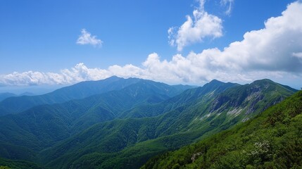 Naklejka premium mountain landscape with clouds