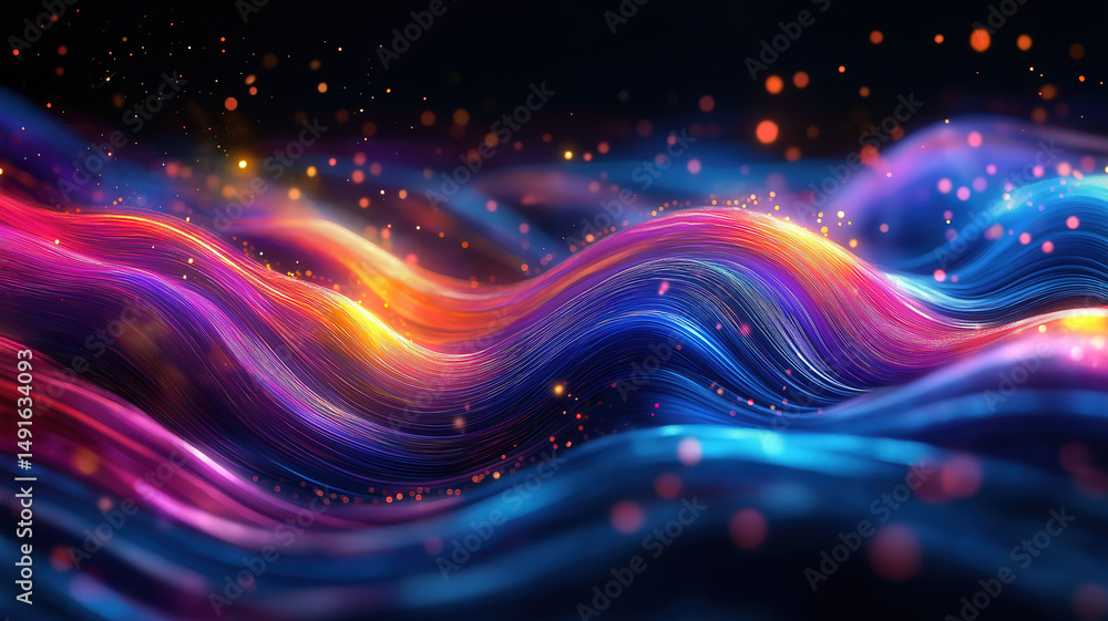 Poster dynamic digital data streams capturing financial market trends and performance analysis