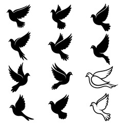 Obraz premium Flight of Doves: A Graphic Collection