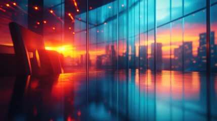Naklejka premium Office scene with close-up of charts and graphs revealing financial sector analysis