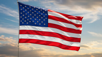 A highly detailed illustration of america flag, combining photorealism with artistic elements- 19