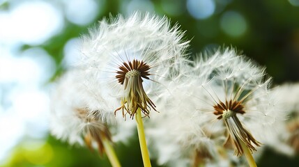 dandelion on a green background