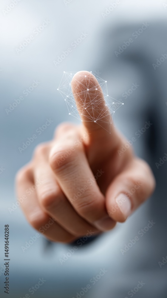 Aufkleber Next-Gen Wealth Management AI-Powered Biometric Interface for Dynamic Asset Allocation - Futuristic Financial Technology Empowering Intelligent Investment Strategies