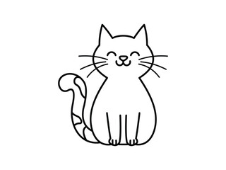 cute cat image hand drawn vector