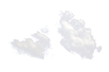 white clouds flying on white background