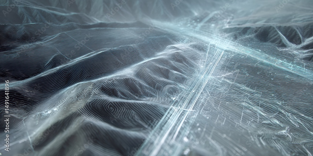 Aufkleber Quantum Terrain Analytics Futuristic Geospatial Visualization with AI-Driven Digital Topography, Revealing Immersive Landscape Intelligence and Innovative Environmental Mapping