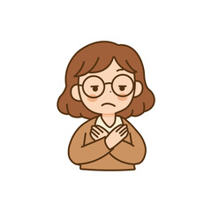 Illustration of cartoon a smiling woman teacher