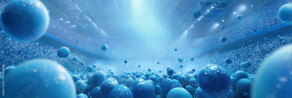 Aufkleber immersive digital sphere symphony futuristic abstract technology landscape visualizing quantum conne