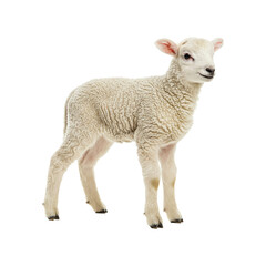 Fototapeta premium Digitally rendered, stylized image of a small, white lamb in a modern, abstract style with bright turquoise and yellow elements.