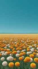 Fototapeta premium Nostalgic California Poppy Fields Minimalist Landscape Capturing Eco-Wellness Trend and Sustainable Nature Exploration for Digital Mindfulness