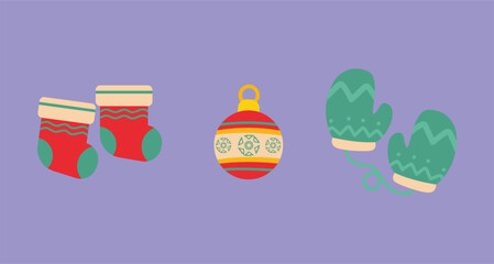 Set Icons Christmas elements