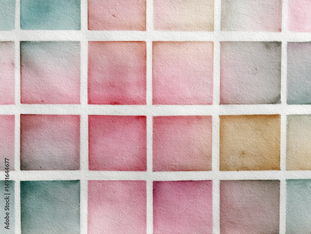 Poster soft grid symmetry minimalist watercolor texture design for mindful branding, digital content creati