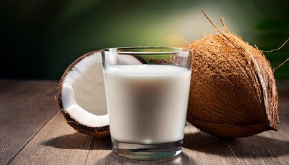 glass of coconut milk

