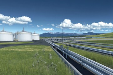 Obraz premium Oil Refinery Landscape View