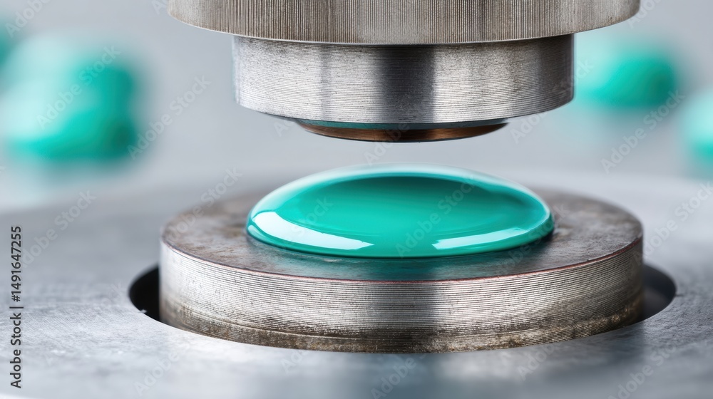 Leinwandbilder precision engineering meets minimalist design ultrasonic metallurgical testing with sleek teal perfo