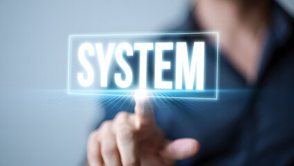 System interface touch screen technology concept for business management and automation process flow