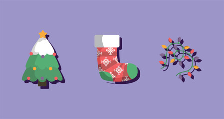 Set Icons Christmas elements