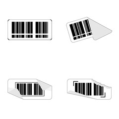 white barcode price vector illustration