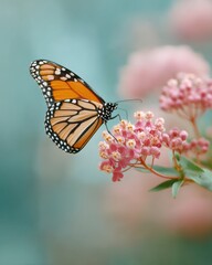 Obraz premium Eco-Conscious Summer Storytelling Monarch Butterfly Conservation and Pollinator Awareness for Sustainable Garden Design and Climate Resilience Marketing