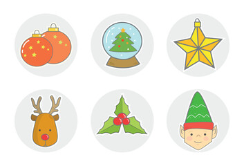 Set Icons Christmas elements