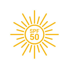 sun spf 50 logo design concept idea