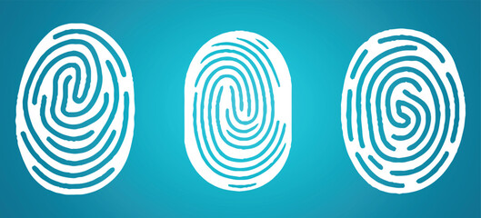 Set of vector fingerprints of different types. Personal identification. Fingerprints in black on an isolated background. Stock illustration EPS 10