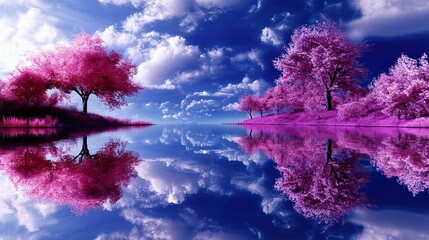 spring landscape with blue sky