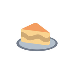 Minimalistic cake slice illustration with transparent background aesthetic