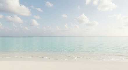 Obraz premium Serene Beach Tranquil Ocean and Sky