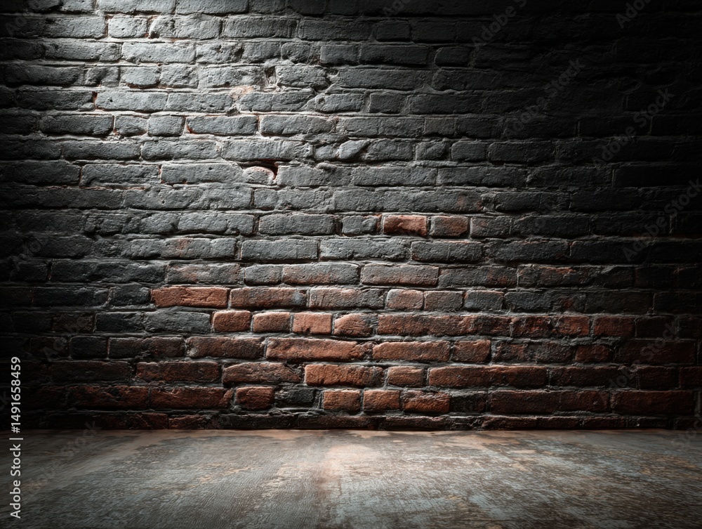 Aufkleber dark brick wall with dramatic lighting creates a moody and atmospheric scene perfect for backgrounds