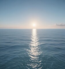 Fototapeta premium Soft, serene light blue gradient Calming ocean vibe , aesthetic, stock photo, wave