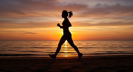 Sunset Strides AI Generated