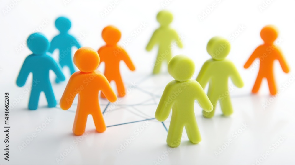 Aufkleber diverse group of people engaged in teamwork and collaboration representing various team roles and dy