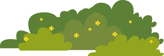 Green Bush With Flower Illustration
