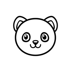 Naklejka premium Minimal bear face icon with rounded features representing child-friendly cartoon animal illustration