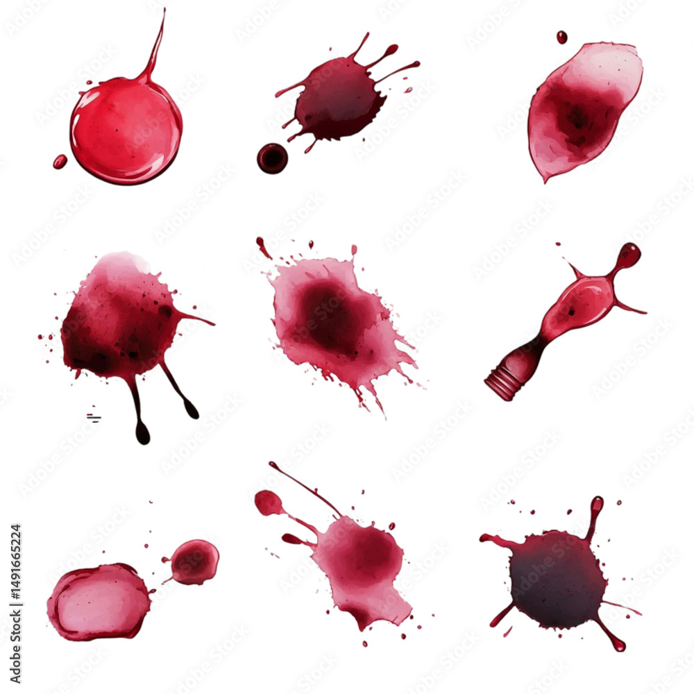 Poster red abstract art splashes geometric shapes lines background design